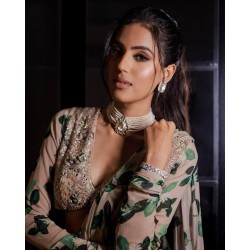 3 layer ruffle partywear saree